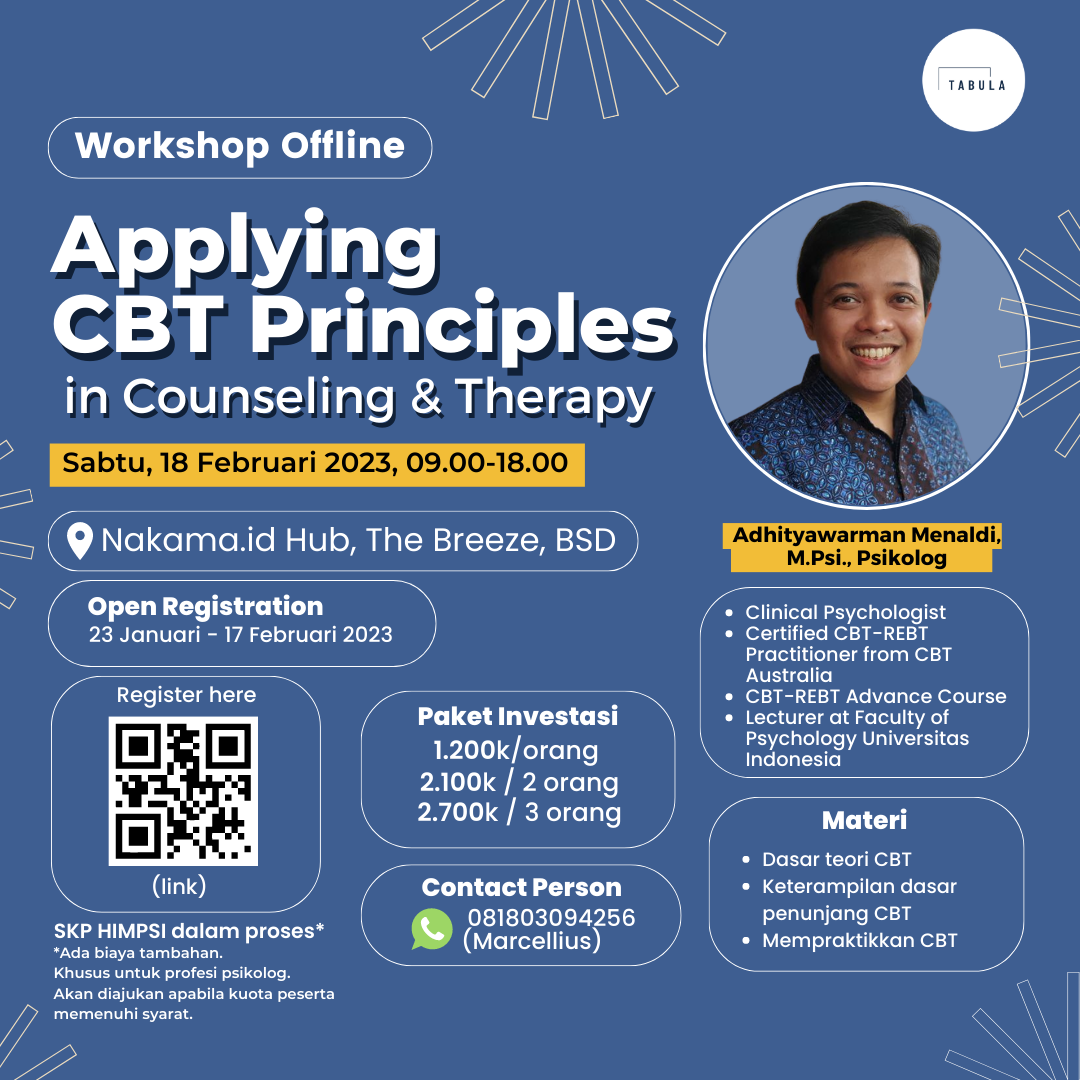 Workshop – Tabula – Applying CBT Principles in Counseling and Therapy