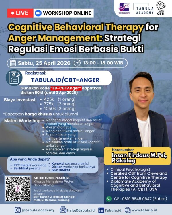 Workshop Cognitive Behavioral Therapy for Anger Management: Strategi Regulasi Emosi Berbasis Bukti TIGA TIKET