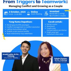 Webinar From Triggers to Teamwork: Managing Conflict and Growing as a Couple DUA TIKET