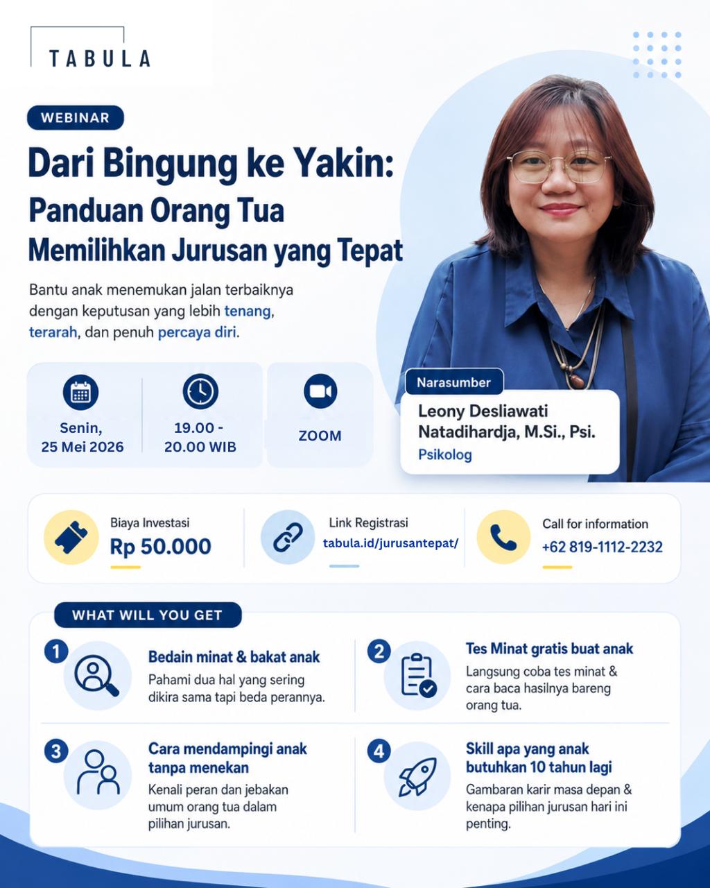 Tabula Webinar – Dari Bingung ke Yakin: Panduan Orang Tua Memilihkan Jurusan yang Tepat